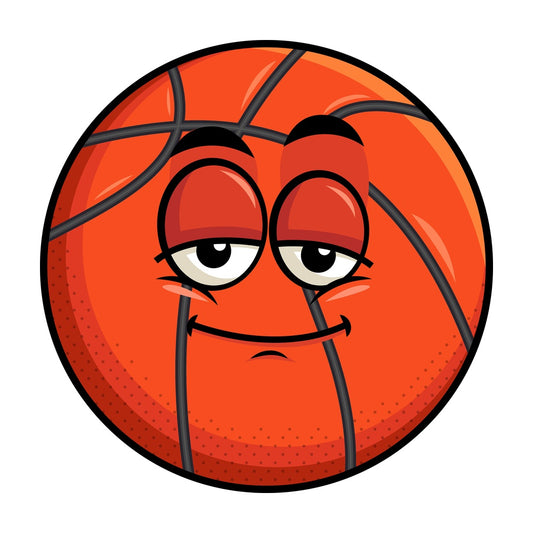 Sleepy basketball emoticon. PNG - JPG and vector EPS file formats (infinitely scalable). Image isolated on transparent background.