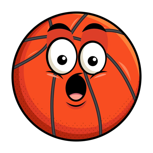 Surprised basketball emoticon. PNG - JPG and vector EPS file formats (infinitely scalable). Image isolated on transparent background.
