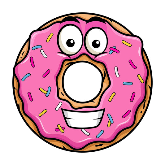 Grinning donut emoticon. PNG - JPG and vector EPS file formats (infinitely scalable). Image isolated on transparent background.
