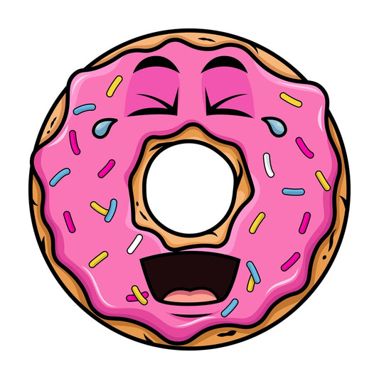 Laughing lol donut emoticon. PNG - JPG and vector EPS file formats (infinitely scalable). Image isolated on transparent background.
