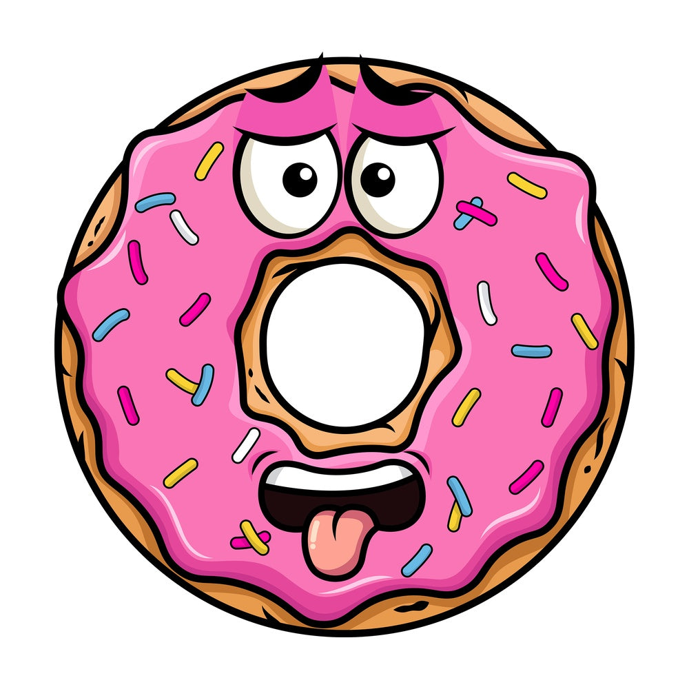 Disgusted donut emoticon. PNG - JPG and vector EPS file formats (infinitely scalable). Image isolated on transparent background.