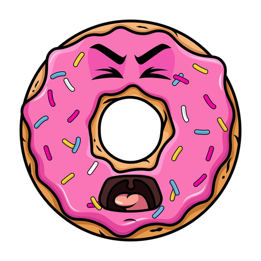 Yelling donut emoticon. PNG - JPG and vector EPS file formats (infinitely scalable). Image isolated on transparent background.
