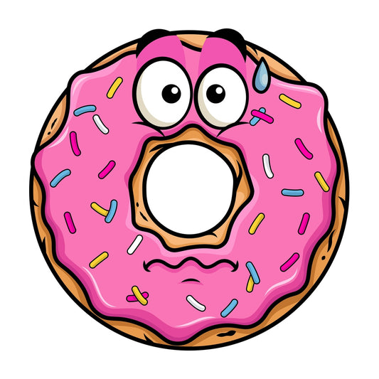 Nervous donut emoticon. PNG - JPG and vector EPS file formats (infinitely scalable). Image isolated on transparent background.
