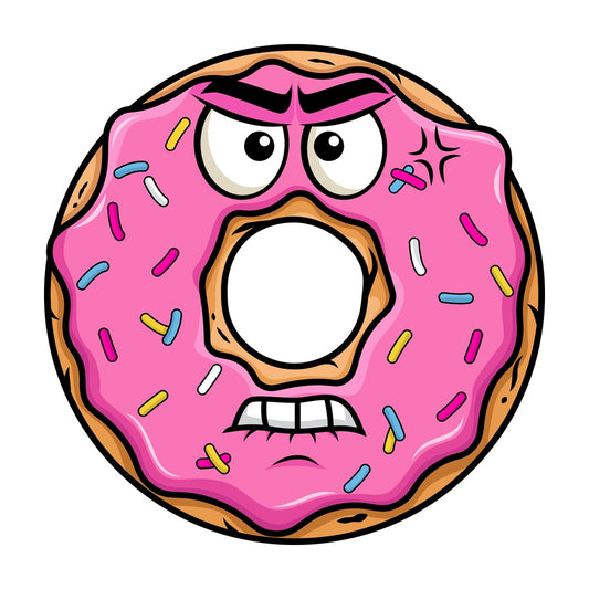 Angry donut emoticon. PNG - JPG and vector EPS file formats (infinitely scalable). Image isolated on transparent background.