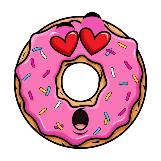 In love donut emoticon. PNG - JPG and vector EPS file formats (infinitely scalable). Image isolated on transparent background.