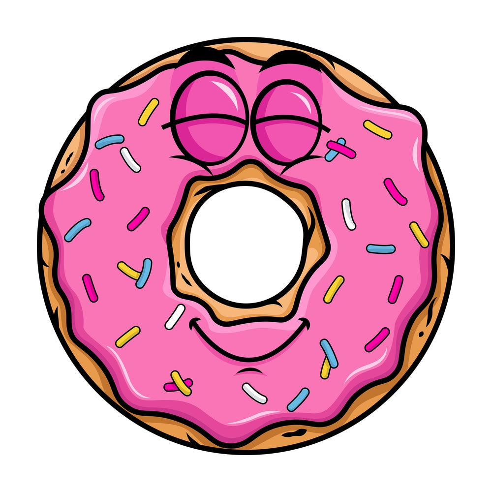 Delighted donut emoticon. PNG - JPG and vector EPS file formats (infinitely scalable). Image isolated on transparent background.