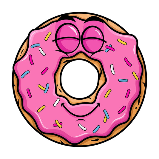 Delighted donut emoticon. PNG - JPG and vector EPS file formats (infinitely scalable). Image isolated on transparent background.