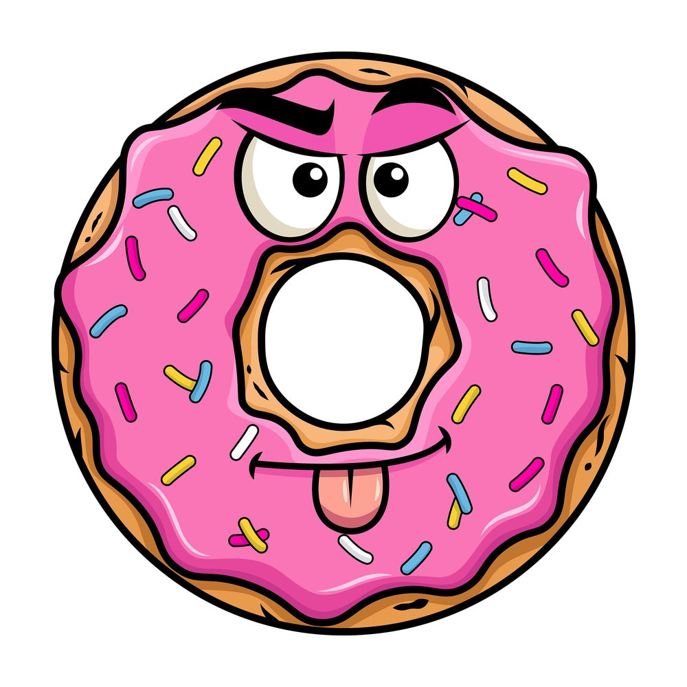 Sarcastic donut emoticon. PNG - JPG and vector EPS file formats (infinitely scalable). Image isolated on transparent background.