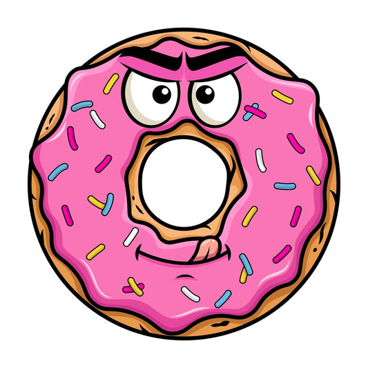 Evil look donut emoticon. PNG - JPG and vector EPS file formats (infinitely scalable). Image isolated on transparent background.