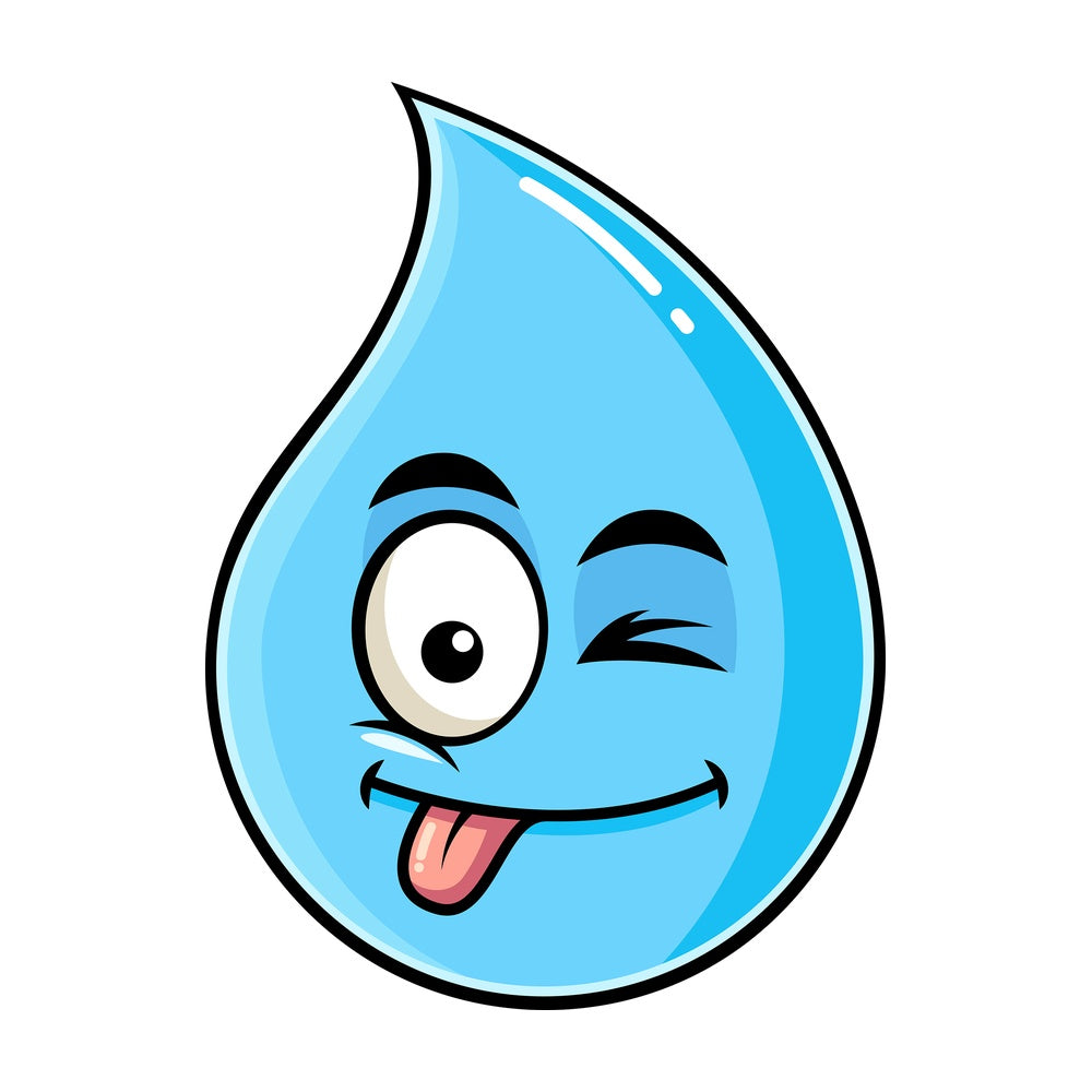 Winking tongue out raindrop emoticon. PNG - JPG and vector EPS file formats (infinitely scalable). Image isolated on transparent background.