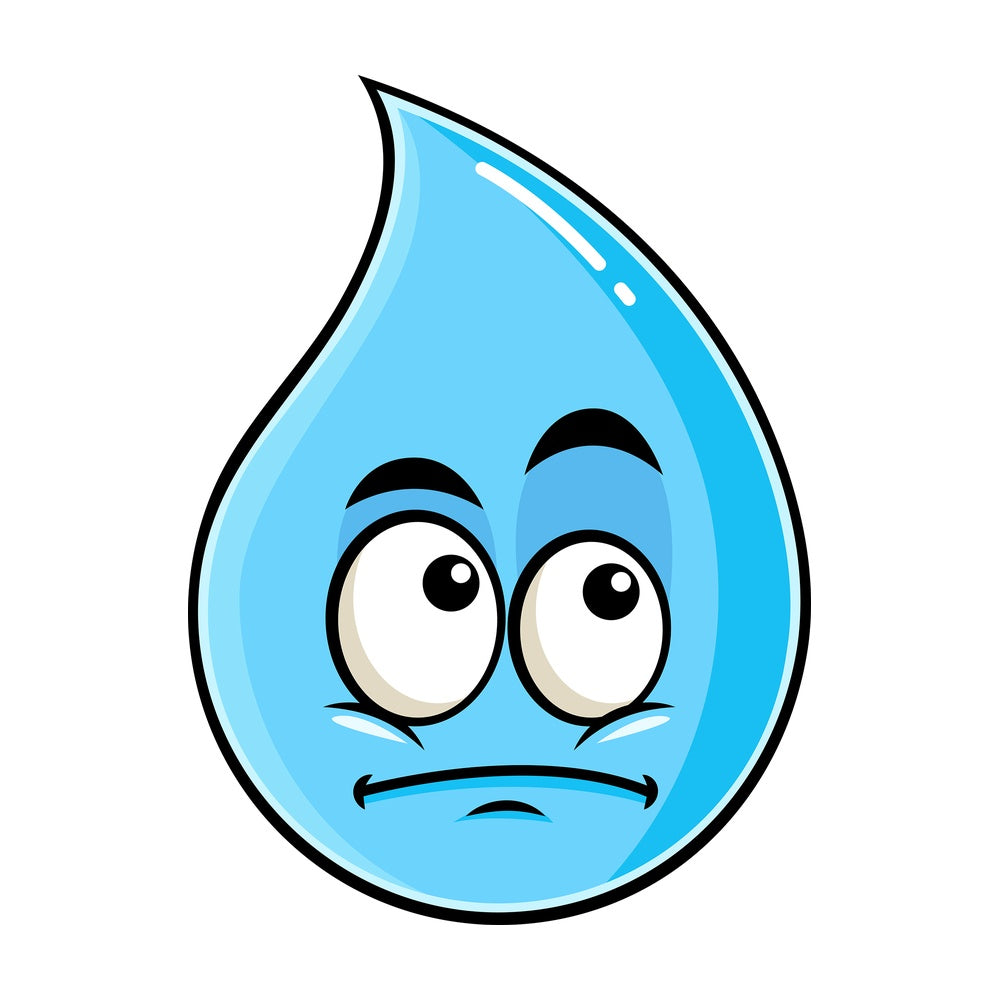 Wondering raindrop emoticon. PNG - JPG and vector EPS file formats (infinitely scalable). Image isolated on transparent background.