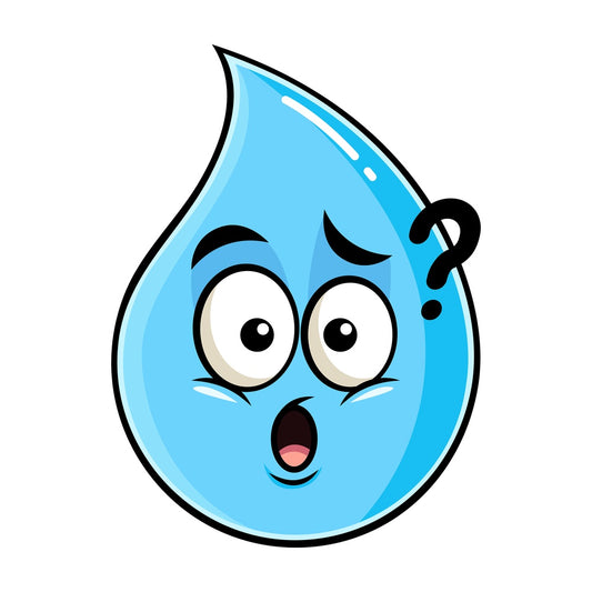 Confused raindrop emoticon. PNG - JPG and vector EPS file formats (infinitely scalable). Image isolated on transparent background.