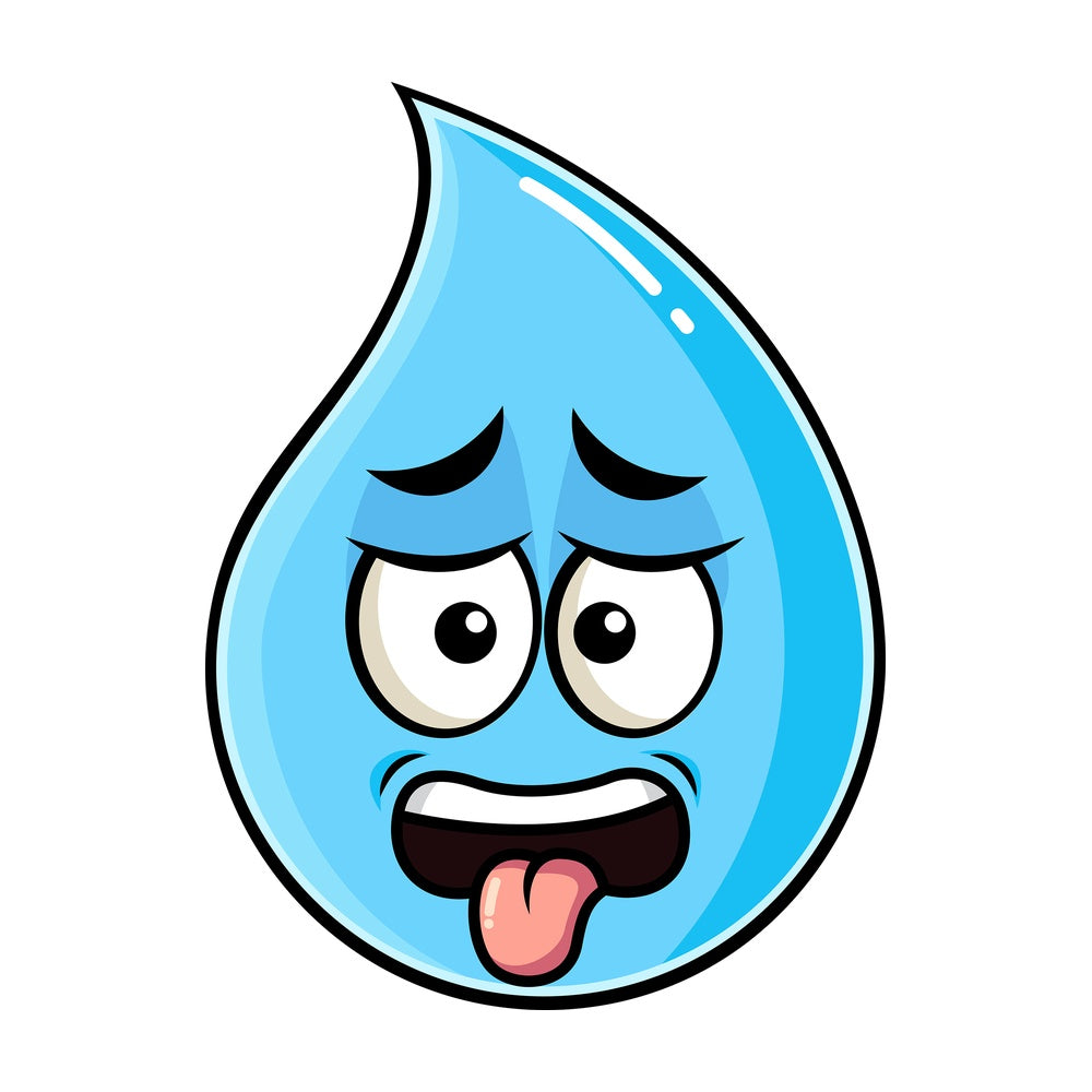 Disgusted raindrop emoticon. PNG - JPG and vector EPS file formats (infinitely scalable). Image isolated on transparent background.