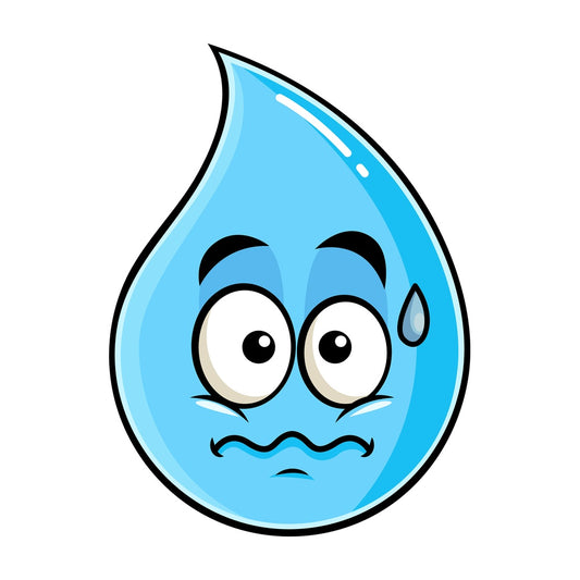 Nervous raindrop emoticon. PNG - JPG and vector EPS file formats (infinitely scalable). Image isolated on transparent background.