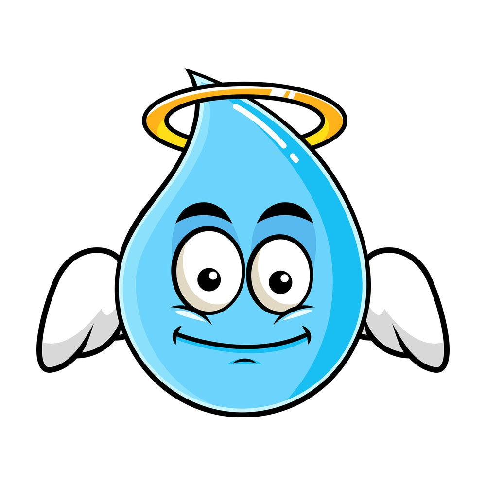 With wings and halo raindrop emoticon. PNG - JPG and vector EPS file formats (infinitely scalable). Image isolated on transparent background.