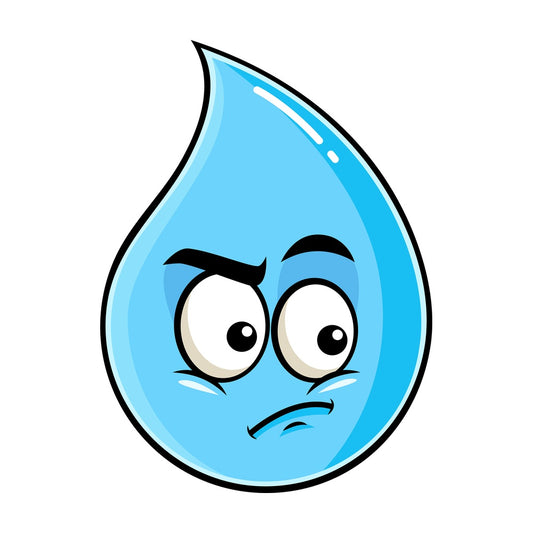 Irritated raindrop emoticon. PNG - JPG and vector EPS file formats (infinitely scalable). Image isolated on transparent background.