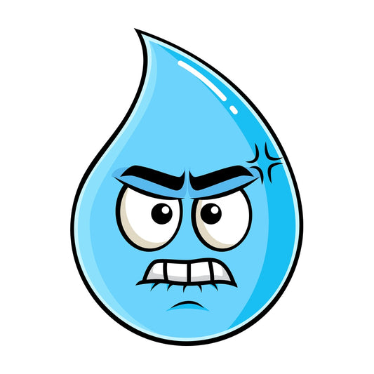 Angry raindrop emoticon. PNG - JPG and vector EPS file formats (infinitely scalable). Image isolated on transparent background.