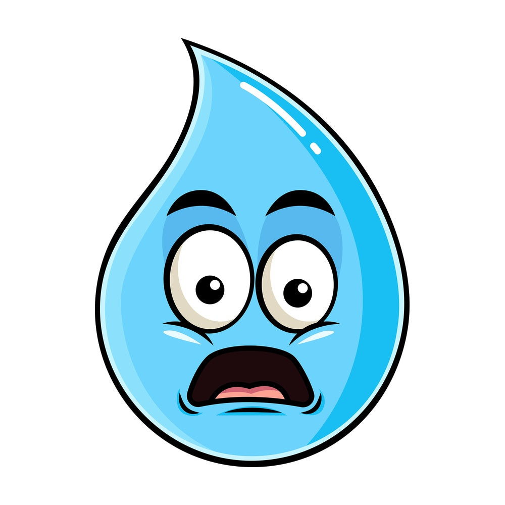 Shocked raindrop emoticon. PNG - JPG and vector EPS file formats (infinitely scalable). Image isolated on transparent background.