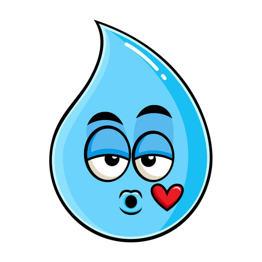 Raindrop blowing a kiss emoticon. PNG - JPG and vector EPS file formats (infinitely scalable). Image isolated on transparent background.
