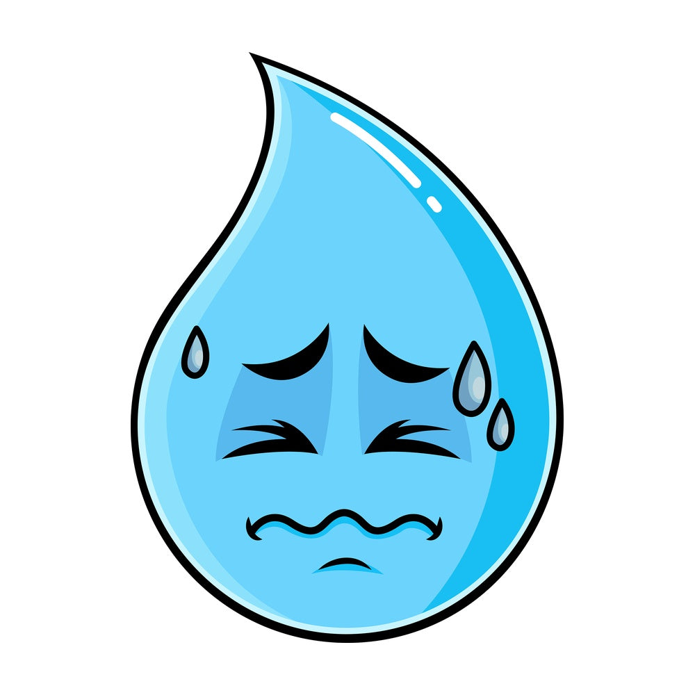 In Pain Raindrop Emoticon. PNG - JPG and vector EPS file formats (infinitely scalable). Image isolated on transparent background.