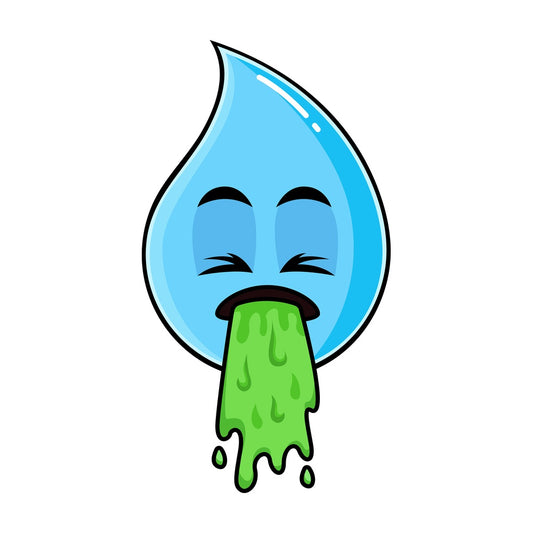 Vomiting raindrop emoticon. PNG - JPG and vector EPS file formats (infinitely scalable). Image isolated on transparent background.