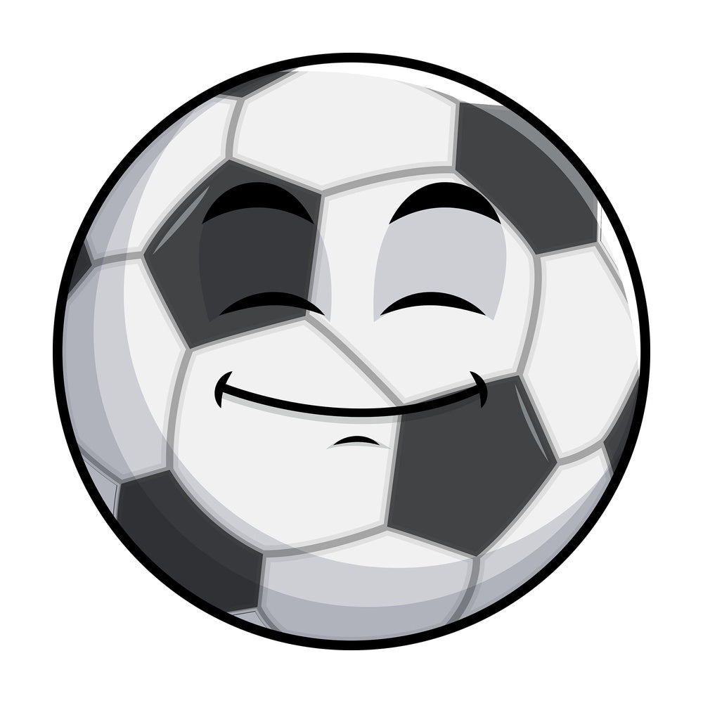 Happy looking soccer ball emoticon. PNG - JPG and vector EPS file formats (infinitely scalable). Image isolated on transparent background.