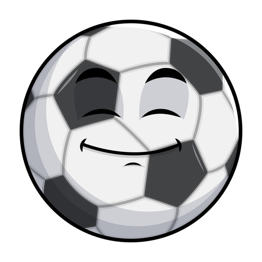 Happy looking soccer ball emoticon. PNG - JPG and vector EPS file formats (infinitely scalable). Image isolated on transparent background.