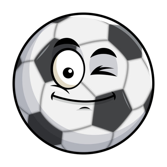 Winking soccer ball emoticon. PNG - JPG and vector EPS file formats (infinitely scalable). Image isolated on transparent background.