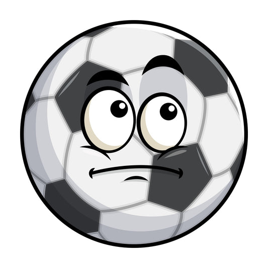 Wondering soccer ball emoticon. PNG - JPG and vector EPS file formats (infinitely scalable). Image isolated on transparent background.