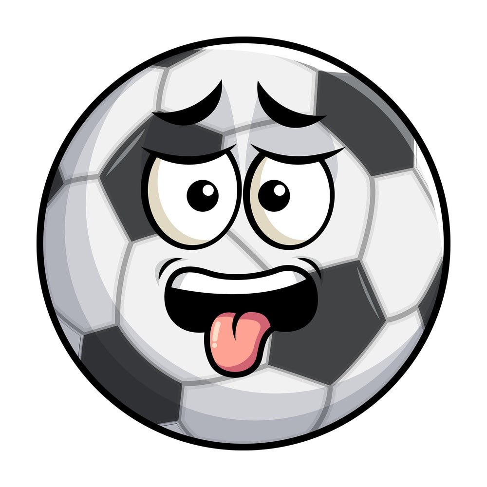 Disgusted soccer ball emoticon. PNG - JPG and vector EPS file formats (infinitely scalable). Image isolated on transparent background.