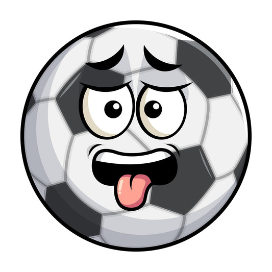 Disgusted soccer ball emoticon. PNG - JPG and vector EPS file formats (infinitely scalable). Image isolated on transparent background.