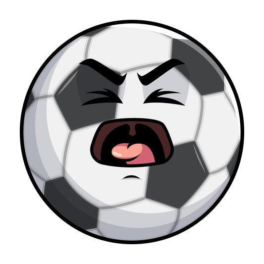 Yelling soccer ball emoticon. PNG - JPG and vector EPS file formats (infinitely scalable). Image isolated on transparent background.
