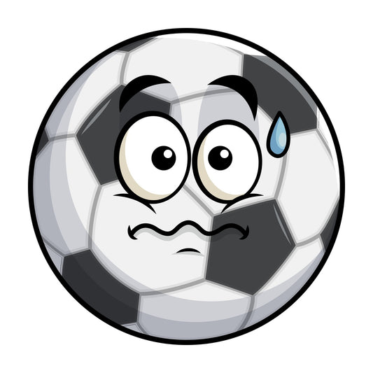 Nervous soccer ball emoticon. PNG - JPG and vector EPS file formats (infinitely scalable). Image isolated on transparent background.