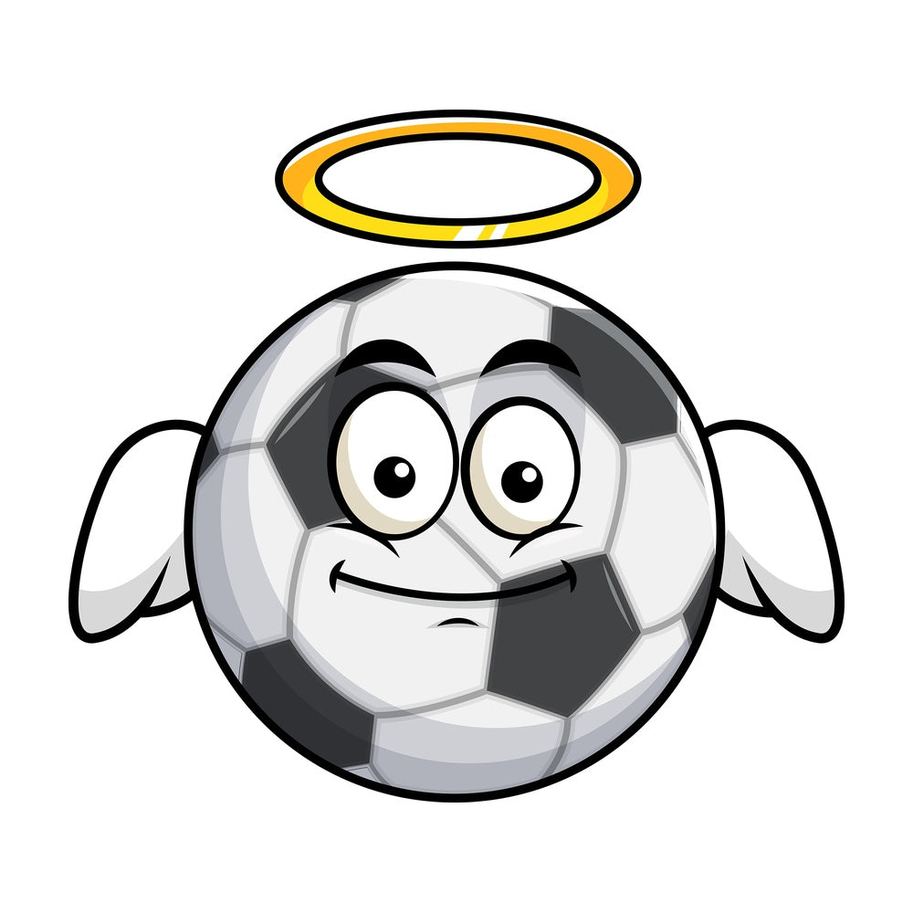 With wings and halo soccer ball emoticon. PNG - JPG and vector EPS file formats (infinitely scalable). Image isolated on transparent background.