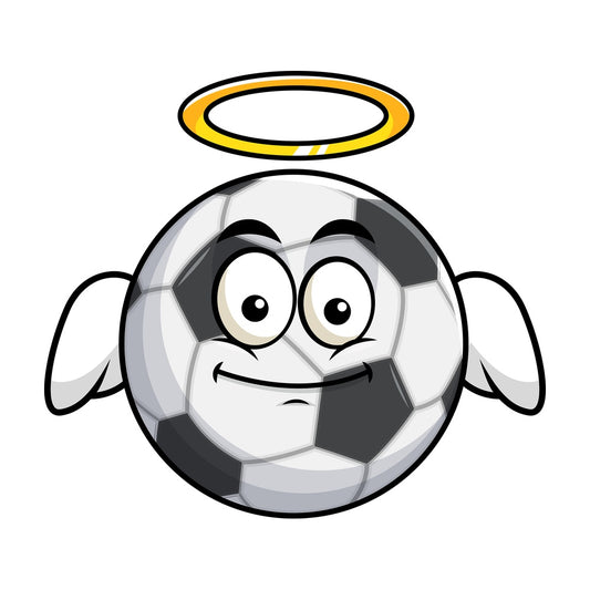 With wings and halo soccer ball emoticon. PNG - JPG and vector EPS file formats (infinitely scalable). Image isolated on transparent background.