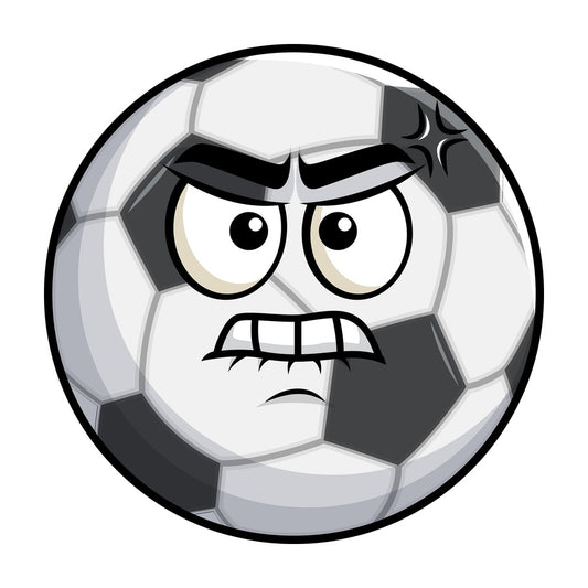 Angry soccer ball emoticon. PNG - JPG and vector EPS file formats (infinitely scalable). Image isolated on transparent background.