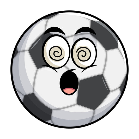 Stunned soccer ball emoticon. PNG - JPG and vector EPS file formats (infinitely scalable). Image isolated on transparent background.