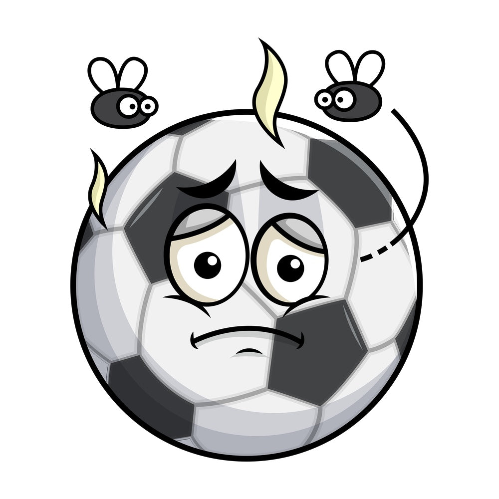 Stinky soccer ball going bad emoticon. PNG - JPG and vector EPS file formats (infinitely scalable). Image isolated on transparent background.