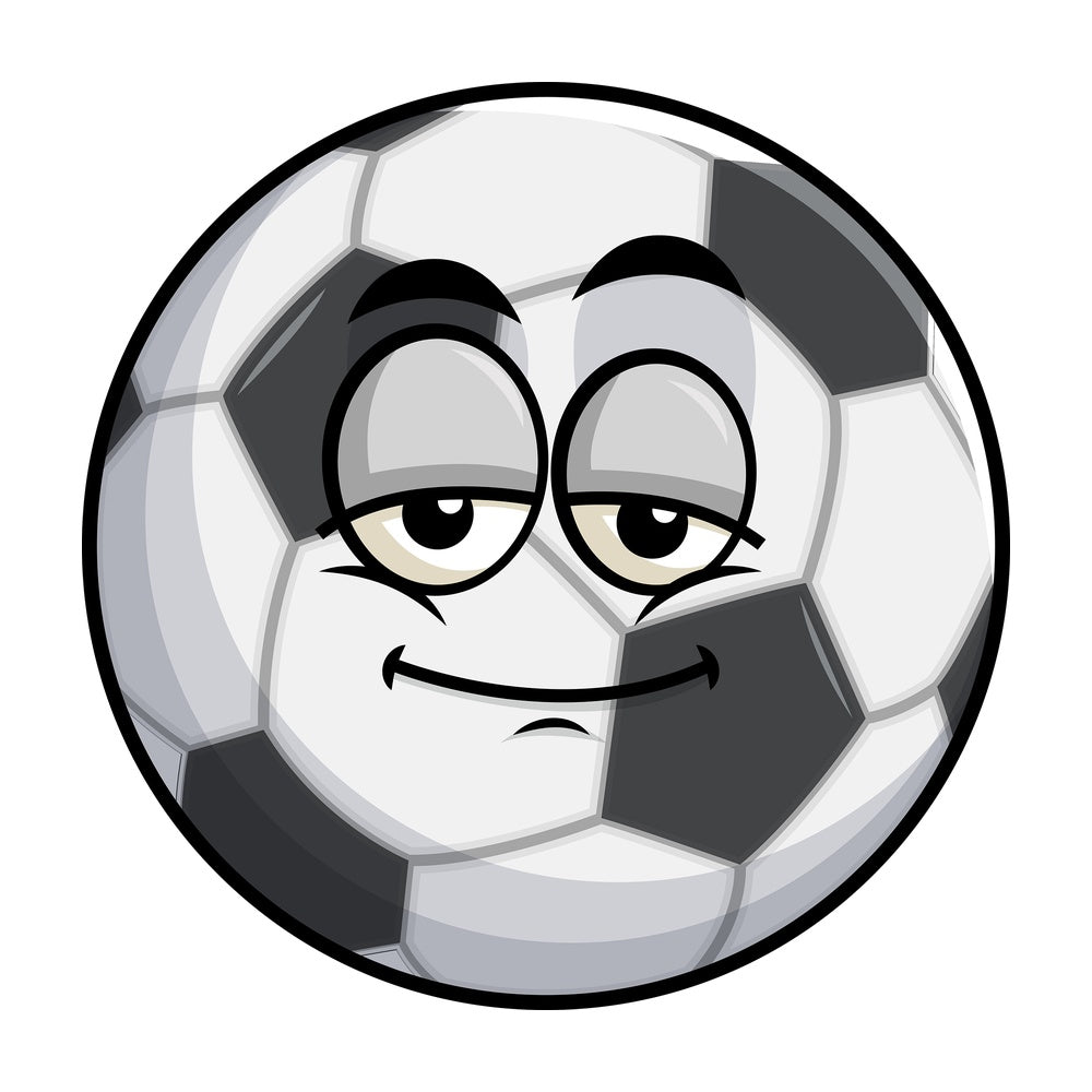 Sleepy soccer ball emoticon. PNG - JPG and vector EPS file formats (infinitely scalable). Image isolated on transparent background.