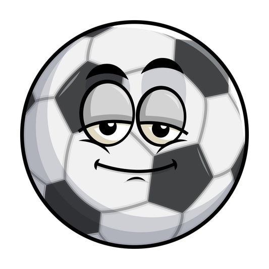 Sleepy soccer ball emoticon. PNG - JPG and vector EPS file formats (infinitely scalable). Image isolated on transparent background.