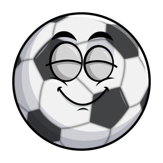 Delighted soccer ball emoticon. PNG - JPG and vector EPS file formats (infinitely scalable). Image isolated on transparent background.