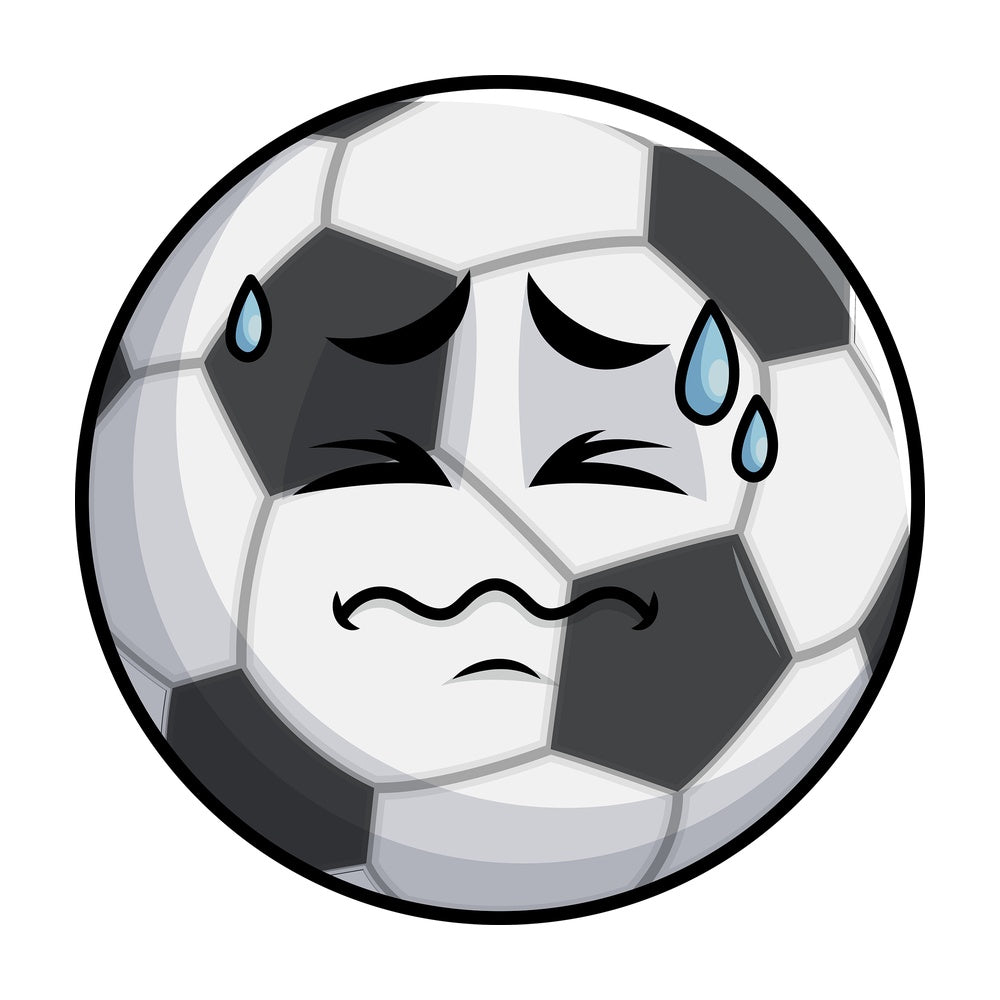 In Pain Soccer Ball Emoticon. PNG - JPG and vector EPS file formats (infinitely scalable). Image isolated on transparent background.