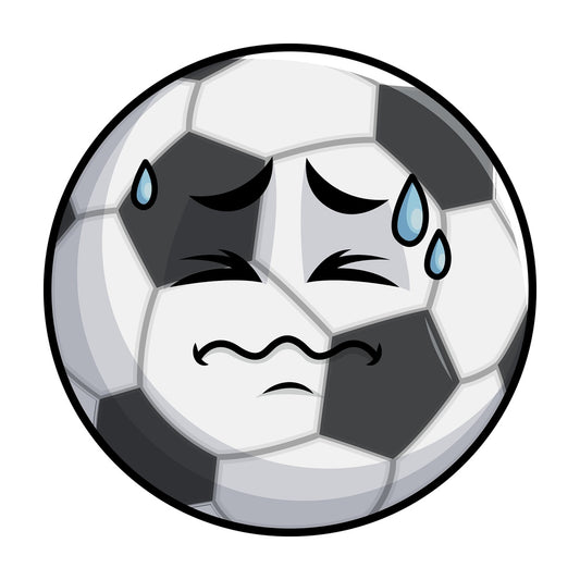 In Pain Soccer Ball Emoticon. PNG - JPG and vector EPS file formats (infinitely scalable). Image isolated on transparent background.