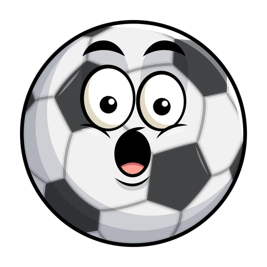 Surprised soccer ball emoticon. PNG - JPG and vector EPS file formats (infinitely scalable). Image isolated on transparent background.