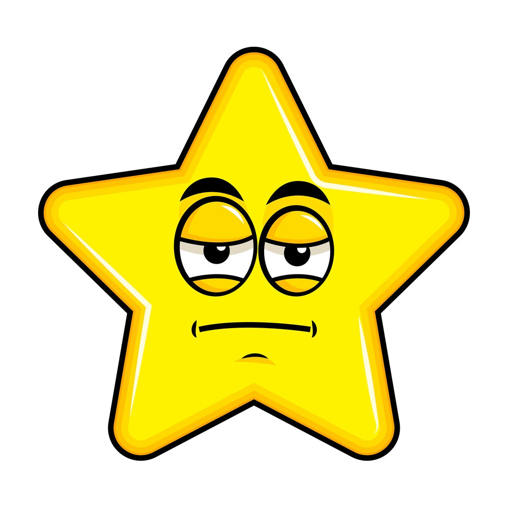 Heavy eyes star emoticon. PNG - JPG and vector EPS file formats (infinitely scalable). Image isolated on transparent background.