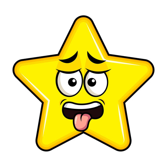 Disgusted star emoticon. PNG - JPG and vector EPS file formats (infinitely scalable). Image isolated on transparent background.