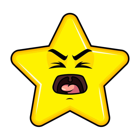 Yelling star emoticon. PNG - JPG and vector EPS file formats (infinitely scalable). Image isolated on transparent background.