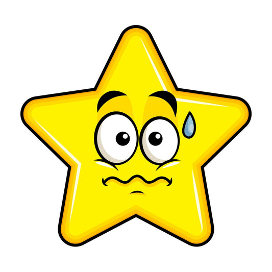Nervous star emoticon. PNG - JPG and vector EPS file formats (infinitely scalable). Image isolated on transparent background.
