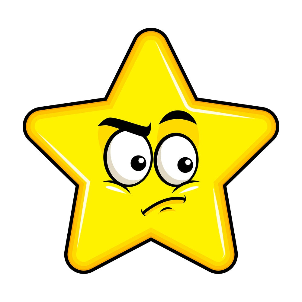 Irritated star emoticon. PNG - JPG and vector EPS file formats (infinitely scalable). Image isolated on transparent background.