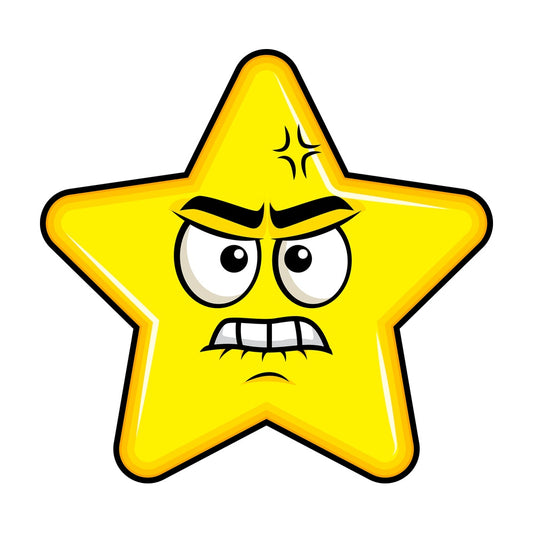Angry star emoticon. PNG - JPG and vector EPS file formats (infinitely scalable). Image isolated on transparent background.